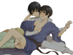 3boys anal anal_fingering axis_powers_hetalia fellatio fingering group_sex holding_another&#039;s_wrist japan_(hetalia) male_focus male_penetrated mmm_threesome multiple_boys open_mouth oral royal_treatment sex tears threesome united_kingdom_(hetalia) yaoi rating:Explicit score:38 user:gandalf359