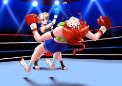  2girls absurdres boxing feet highres multiple_girls original santos  rating:Sensitive score:1 user:danbooru