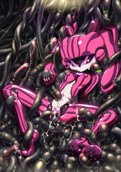 1girl android breasts colored_skin cum cum_in_pussy facial highres musen-shiki_sanhankikan navel_insertion nipples pink_skin pussy robot small_breasts striped striped_skin tentacle_sex tentacles twintails uncensored vaginal rating:Explicit score:58 user:Nergal