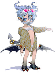  bikini blue_hair child demon demon_tail goggles mask myuuto_(dope) swimsuit tail trap wings 