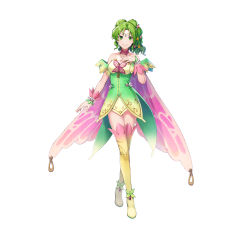  1girl absurdres alternate_costume artist_request bare_shoulders boots breasts cape commentary_request dress fire_emblem fire_emblem:_the_sacred_stones fire_emblem_heroes full_body gradient_clothes green_eyes green_hair hair_ornament hand_on_own_chest hand_up highres jewelry l&#039;arachel_(fire_emblem) long_hair looking_at_viewer medium_breasts nintendo short_dress simple_background sleeveless smile thigh_boots thighhighs thighs turtleneck white_background wrist_cuffs zettai_ryouiki  rating:Sensitive score:3 user:danbooru