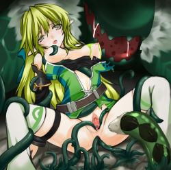1girl anal blonde_hair blood breasts elf elsword long_hair monster nipples plant pointy_ears pussy rena_erindel spread_legs spread_pussy tama_(tamatamo) tentacles thighhighs uncensored rating:Explicit score:73 user:toyknight