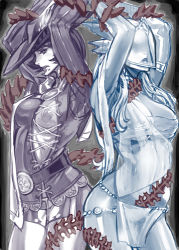  2girls arms_up breasts elysium_(soulcalibur) hat hildegard_von_krone lowres mask mole multiple_girls nipples soul_calibur soulcalibur soulcalibur_v zunta  rating:Questionable score:18 user:hngtrfds
