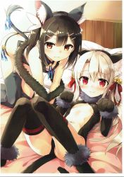  2girls animal_ears breasts cat_ears cat_tail cura fate/kaleid_liner_prisma_illya fate_(series) flat_chest highres illyasviel_von_einzbern loli looking_at_viewer miyu_edelfelt multiple_girls small_breasts tail type-moon underboob  rating:Questionable score:52 user:Fex_Kanade