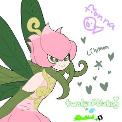  digimon digimon_(creature) fairy green_eyes heart lilimon looking_at_viewer smile wings  rating:General score:1 user:Chaos11