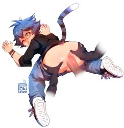 2boys all_fours anal animal_ears ass cat_boy cat_ears clothes_pull dark_skin denim disembodied_penis highres huge_ass jeans jerry_(tom_and_jerry) male_focus male_penetrated multiple_boys one_eye_closed open_mouth pants pants_pull penis pokilewd sex shoes tail testicles tom_(tom_and_jerry) tom_and_jerry trap uncensored whiskers white_background yaoi yellow_eyes rating:Explicit score:220 user:¥¥¥