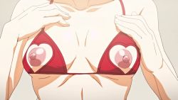 1girl animated animated_gif bouncing_breasts bra breast_expansion breasts clothing_cutout cupless_bra heart_cutout large_breasts mary_(toshi_densetsu_series) medium_breasts nipple_cutout nippleless_clothes nipples toshi_densetsu_series underwear rating:Questionable score:72 user:lkuroi