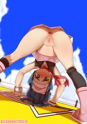 1girl all_fours anus ass beanie bent_over black_socks blue_eyes blue_hair blush boots breasts censored cleft_of_venus closed_mouth cloud creatures_(company) dawn_(pokemon) fisticuffs_club flat_chest from_behind game_freak hanging_breasts hat kneehighs kneepits legs_apart loli long_hair looking_through_own_legs nintendo no_panties outdoors pink_footwear pink_scarf pokemon pokemon_dppt pussy scarf sky sleeveless small_breasts socks solo thighs upskirt watch white_hat rating:Explicit score:744 user:Lolituber