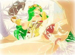  1boy 1girl breasts censored cum cum_in_ass cum_in_pussy green_eyes green_hair hetero ikk jewelry kid_icarus kid_icarus_uprising large_breasts lolita_channel long_hair lots_of_jewelry nintendo palutena penis sex third-party_edit tongue white_legwear  rating:Explicit score:28 user:Star349