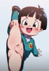  1girl ass black_eyes black_hair censored cleft_of_venus commentary_request dragon_ball dragon_ball_super dragon_ball_super_super_hero female_focus loli looking_at_viewer open_mouth pan_(dragon_ball) pussy rom_(20) school_uniform shirt short_hair short_sleeves smile solo  rating:Explicit score:150 user:DarthDaniel96