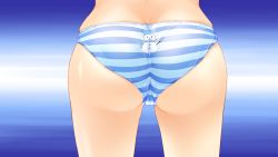 1girl ass cameltoe from_behind game_cg guardian_place highres hip_focus legs panties simple_background solo standing striped_clothes striped_panties thighs tsurugi_hagane underwear rating:Sensitive score:49 user:Kentabarou