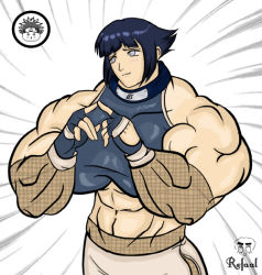 breasts extreme_muscles fingerless_gloves gloves hyuuga_hinata muscular naruto naruto_(series) shy rating:Questionable score:13 user:cypherpunks