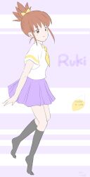  1girl digimon female_focus makino_ruki necktie school_uniform solo 