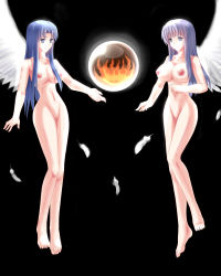  2girls absurdres arisu_(zzo900) breasts falcom feena_(ys) female_focus highres multiple_girls nipples nude purple_eyes reah_(ys) uncensored ys 