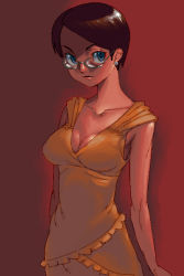  breasts cleavage glasses outtake short_hair tagme  rating:Sensitive score:2 user:Ecchi