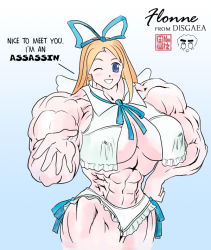  abs breasts disgaea extreme_muscles flonne muscular wink  rating:Questionable score:10 user:cypherpunks