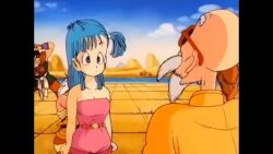  aged_down animated animated_png assisted_exposure bare_shoulders belt blue_eyes blue_hair blue_sky bouncing_breasts breasts breasts_out bulma clenched_hands collarbone dot_mouth dragon_ball dragon_ball_(classic) fighting_game fighting_stance flashing kuririn looking_at_another medium_breasts medium_hair muten_roushi nipples old old_man one-piece outdoors public_indecency screencap side_ponytail sky small_areolae strapless third-party_edit yamcha 