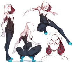  1girl ass bodysuit breasts character_sheet covered_navel from_behind from_side full_body gloves gwen_stacy hood hooded_bodysuit jumping looking_at_viewer marvel mask multiple_views murakami_hisashi outstretched_arms shadow simple_background sketch small_breasts spider-gwen spider_web_print spread_arms spread_legs squatting standing superhero_costume upper_body white_background  rating:Sensitive score:109 user:danbooru