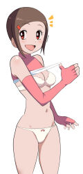  1girl breasts digimon digimon_adventure_02 female_focus happy pabsmikan panties smile solo underwear yagami_hikari 