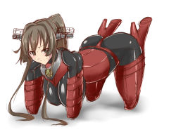 10s 1girl all_fours bdsm bitchsuit blush bodysuit bondage bound breasts brown_eyes brown_hair hair_ornament huge_breasts human_dog kantai_collection latex long_hair maron_(kagamikunn) piddlefours ponytail sketch solo yamato_(kancolle) rating:Questionable score:68 user:danbooru