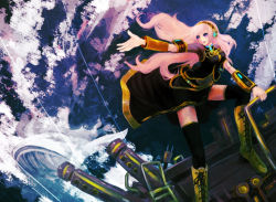  boots headset long_hair megurine_luka pink_hair tagme thighhighs vocaloid  rating:Sensitive score:0 user:drnums
