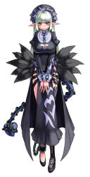 1girl chain cleavage_cutout clothing_cutout dark_priest elf full_body kenkou_cross loincloth looking_at_viewer monster_girl monster_girl_encyclopedia nun official_art original pointy_ears priestess simple_background solo tail white_background rating:Sensitive score:192 user:danbooru