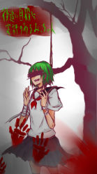  bandages blood cutting green_hair handprint self-harm suicide tagme  rating:Questionable score:8 user:Space_Nazi