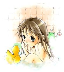 1girl bath cecile_(suikoden) gensou_suikoden gensou_suikoden_iii kazune lowres rubber_duck solo 