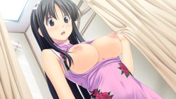 10s 1girl bare_shoulders black_eyes black_hair blush breastless_clothes breasts breasts_out cleavage cleavage_cutout clothing_cutout covered_navel fukami_nagisa game_cg hair_ribbon highres koutaro long_hair navel nipples open_mouth puffy_nipples ribbon small_breasts solo standing tropical_kiss tropical_vacation twinkle_(company) upper_body rating:Questionable score:82 user:spiderfan