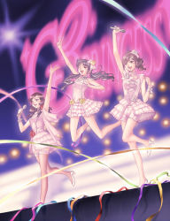 3girls dress engine_sentai_go-onger g3_princess high_heels idol kegalesia multiple_girls pink_dress rouyama_saki stage super_sentai sutou_miu  rating:Sensitive score:6 user:Longdg