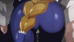 1girl animated animated_gif ass ass_focus blonde_hair kyoukaisenjou_no_horizon long_hair mary_stuart ponytail shiny_clothes skin_tight solo very_long_hair walking rating:Questionable score:80 user:armorcrystal