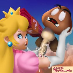  1boy 1girl absurdres arm_support bad_hands block_(object) blonde_hair blue_eyes blush clothes_lift crown cum cum_in_mouth curvy damakrell dress earrings elbow_gloves eyelashes gloves goomba hentai9ja hetero highres jewelry large_penis looking_at_viewer looking_back mario_(series) nintendo open_mouth out_of_frame outdoors penis pink_dress princess princess_peach puffy_short_sleeves puffy_sleeves self-upload sex short_sleeves super_mario_world teeth testicles tongue uncensored upper_teeth_only veins veiny_penis white_gloves  rating:Explicit score:24 user:Hentai9ja