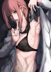 absurdres arm_up armpits chainsaw_man highres makima_(chainsaw_man) navel sweat tagme tomodachi_(tomofanart) tongue tongue_out rating:Questionable score:61 user:anizawa