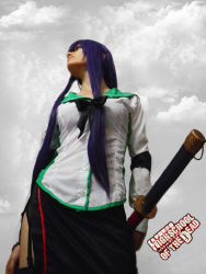  busujima_saeko cosplay highschool_of_the_dead katana photo_(medium) purple_hair sword weapon  rating:Sensitive score:21 user:Isuka15
