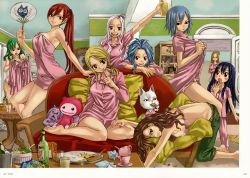 6+girls :d :o absurdres barefoot bisca_mulan blonde_hair blue_eyes blue_hair blush blush_stickers bottle bottomless bra breasts brown_eyes brown_hair cana_alberona cat charle_(fairy_tail) cleaned couch cropped dog dress dress_shirt drink eating erza_scarlet evergreen_(fairy_tail) fairy_tail feet food glasses green_hair hand_fan highres juvia_lockser large_breasts legs levy_mcgarden lingerie lucy_heartfilia mashima_hiro mirajane_strauss multiple_girls no_pants official_art open_clothes open_mouth pajamas panties paper_fan pillow pizza red_eyes red_hair scan shirt sideboob sitting smile stuffed_animal stuffed_toy tattoo towel uchiwa underwear underwear_only wendy_marvell white_hair rating:Questionable score:90 user:danbooru