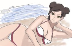  1girl beach bikini brown_hair highres naruto naruto_(series) swimsuit tagme tenten_(naruto)  rating:Questionable score:24 user:Detzu