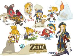  1boy aiming animal aqua_eyes arrow_(projectile) artist_name bandana blonde_hair blue_bandana bow_(weapon) bug chibi climbing_set_(zelda) covered_eyes desert_voe_set_(zelda) double_v dragonfly drawing_bow feather_hair_ornament feathers fish gamza gerudo_set_(zelda) gloves hair_ornament hair_stick hand_to_own_mouth harem_outfit hat head_scarf headband helmet helmet_over_eyes high_ponytail holding holding_animal holding_bow_(weapon) holding_breath holding_fish holding_rock holding_sword holding_torch holding_weapon insect link male_focus mask master_sword military_hat military_uniform mouth_mask multiple_views nintendo official_alternate_costume one_eye_closed parted_bangs partially_submerged pointy_ears rock royal_guard_set_(zelda) scarf sidelocks snowquill_set_(zelda) stealth_set_(zelda) swept_bangs sword the_legend_of_zelda the_legend_of_zelda:_breath_of_the_wild torch uniform v weapon white_gloves white_scarf zora_set_(zelda) 