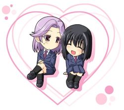  chibi heart kajiki_yumi lowres saki_(manga) school_uniform smile touyoko_momoko  rating:Sensitive score:1 user:yuriluv85