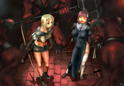  2girls ^_^ arms_behind_back bar_censor blonde_hair boots bow_(weapon) breasts censored closed_eyes covered_erect_nipples cross cross_necklace elf closed_eyes garter_belt garter_straps horns hunter hunter_(ragnarok_online) imminent_rape impossible_clothes indoors interspecies jewelry kanda_(ura-kanda) large_breasts lingerie long_hair mace midriff minotaur monster multiple_girls necklace no_bra open_mouth panties penis pointy_ears priest priest_(ragnarok_online) priestess ragnarok_online shoes short_hair shorts side-tie_panties side_slit size_difference smile staff sweatdrop thighhighs underwear weapon white_legwear white_panties you_gonna_get_raped  rating:Explicit score:131 user:danbooru