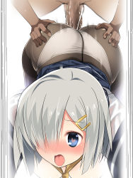 10s 1girl anal bad_id bad_pixiv_id black_pantyhose blue_eyes clothed_sex crotch_seam cum gloves hair_ornament hair_over_one_eye hairclip hamakaze_(kancolle) heart heart-shaped_pupils hetero highres kantai_collection kuro_chairo_no_neko open_mouth panties panties_under_pantyhose pantyhose penis sex short_hair silver_hair simple_background solo solo_focus symbol-shaped_pupils thighband_pantyhose uncensored underwear white_gloves rating:Explicit score:119 user:danbooru