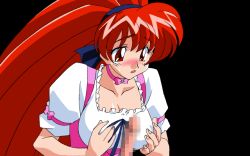  akira_(viper) animated animated_gif blush bouncing_breasts breasts censored choker long_hair nipples no_bra open_clothes open_mouth open_shirt paizuri penis ponytail red_eyes red_hair ribbon shirt sweatdrop very_long_hair viper viper_gt1 waitress  rating:Explicit score:60 user:atrack