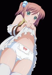  00s animated animated_gif aqua_eyes artist_request blush bottomless brown_hair cameltoe clothes_lift flat_chest hair_bobbles hair_ornament loli moetan navel nijihara_ink no_nose no_panties open_mouth panties pussy red_hair short_hair skirt skirt_lift thighhighs uncensored underwear  rating:Explicit score:147 user:huzzaman