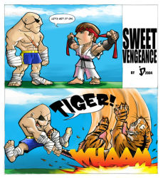 2boys club_(weapon) multiple_boys ryu sagat street_fighter tiger weapon rating:Questionable score:2 user:steimers