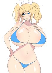  1girl bikini blonde_hair breasts huge_breasts onizaki_kirara solo swimsuit taimanin_(series) taimanin_rpgx 