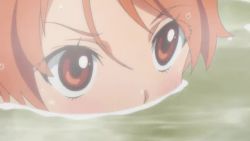  aizawa_natsumi animated bath blush brown_eyes natsuiro_kiseki orange_hair short_hair video water 