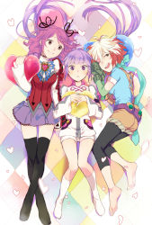 3girls argyle argyle_background argyle_clothes bad_id bad_pixiv_id black_leggings blue_shirt brooch brown_eyes cheria_barnes full_body jewelry leggings long_hair lying maruishi multicolored_hair multiple_girls official_alternate_costume on_side one_eye_closed pascal_(tales) pink_hair purple_eyes purple_hair purple_skirt red_hair shirt short_hair shorts skirt smile sophie_(tales) spandex tales_of_(series) tales_of_graces thighhighs twintails two-tone_hair two_side_up white_hair white_shorts wink zettai_ryouiki rating:Sensitive score:7 user:danbooru