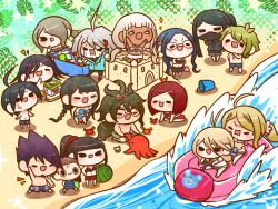  6+boys 6+girls :3 ahoge akamatsu_kaede all_fours alternate_costume alternate_hairstyle amami_rantaro androgynous antenna_hair arm_up armlet bare_arms bare_legs bare_shoulders barefoot beach bead_anklet bead_bracelet bead_necklace beads bikini black-framed_eyewear black_bikini black_bow black_eyes black_hair black_hoodie black_mask black_one-piece_swimsuit black_sarong black_sleeves blonde_hair blue_bikini blue_flower blue_hair blue_hoodie blue_male_swimwear blue_one-piece_swimsuit blue_sleeves blunt_bangs blunt_ends bow bracelet breasts bucket cage can chabashira_tenko chibi cleavage closed_mouth cooler covered_mouth crab crab_on_head danganronpa_(series) danganronpa_v3:_killing_harmony dark-skinned_female dark_skin everyone eyelashes facial_hair flower food fortissimo frilled_bikini frills fruit furrowed_brow glasses goatee gokuhara_gonta green_hair green_male_swimwear grey_male_swimwear hair_between_eyes hair_flower hair_ornament hair_over_one_eye hair_scrunchie hand_on_own_chin hands_on_own_hips harukawa_maki height_difference hermit_crab high_ponytail holding holding_cage holding_food holding_fruit hood hood_down hoodie hoshi_ryoma insect_cage iruma_miu jewelry k1-b0 kneeling laughing leaf leaf_background leaning_forward light_blush long_hair long_sleeves low_ponytail low_twintails male_swimwear mask medium_hair messy_hair mole mole_under_eye mole_under_mouth momota_kaito mouth_mask multiple_boys multiple_girls musical_note musical_note_hair_ornament navel necklace notice_lines ocean octopus oma_kokichi one-piece_swimsuit open_mouth orange_male_swimwear outdoors pendant pink_bikini pink_flower ponytail purple_hair red_bikini red_hair red_sarong red_scrunchie round_eyewear saihara_shuichi sand_castle sand_sculpture sarong scrunchie shadow shell shell_necklace shinguji_korekiyo shirogane_tsumugi shore short_hair sitting smile solid_oval_eyes space_print spiked_hair standing starry_sky_print stomach string_bikini striped_bikini striped_clothes sweat swim_trunks swimsuit tojo_kirumi topless_male twintails two-tone_one-piece_swimsuit v-shaped_eyebrows very_long_hair watermark watermelon wavy_hair wavy_mouth white_bikini white_bracelet white_eyes white_hair white_sarong yonaga_angie yumaru_(marumarumaru) yumeno_himiko zipper 