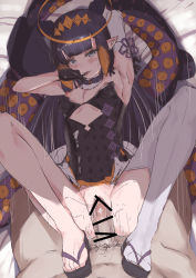 1boy 1girl armpits bar_censor bed blush breasts censored feet gloves hetero highres hololive hololive_english looking_at_viewer mathiamo13 missionary ninomae_ina&#039;nis ninomae_ina&#039;nis_(1st_costume) nipples penis sex single_glove small_breasts solo_focus spread_legs sweat tentacle_sex tentacles tongue tongue_out virtual_youtuber rating:Explicit score:146 user:danbooru