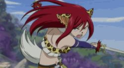 1girl 2boys angry animated animated_gif battle bouncing_breasts brain_(fairy_tail) breasts brown_eyes cobra_(fairy_tail) cuberios_(fairy_tail) dual_wielding erza_scarlet fairy_tail fighting holding klodoa_(fairy_tail) large_breasts long_hair lowres multiple_boys outdoors red_hair screencap sword weapon rating:Questionable score:40 user:danbooru