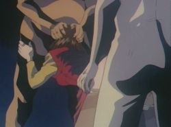 1990s_(style) 1girl 2boys animated animated_gif bangs_pinned_back blue_background blush brown_hair brown_thighhighs clothed_female_nude_male collared_shirt feet_out_of_frame fellatio from_behind gradient_background group_sex hands_on_another&#039;s_head hetero imai_yuuko leaning_forward long_hair mmf_threesome multiple_boys nude oral panties panty_pull parade_parade penis rape retro_artstyle saliva saliva_trail sex shirt short_hair simple_background skirt_around_belly spitroast standing talking thighhighs threesome uncensored underwear white_panties wing_collar yellow_shirt rating:Explicit score:45 user:Futa_Wrangler